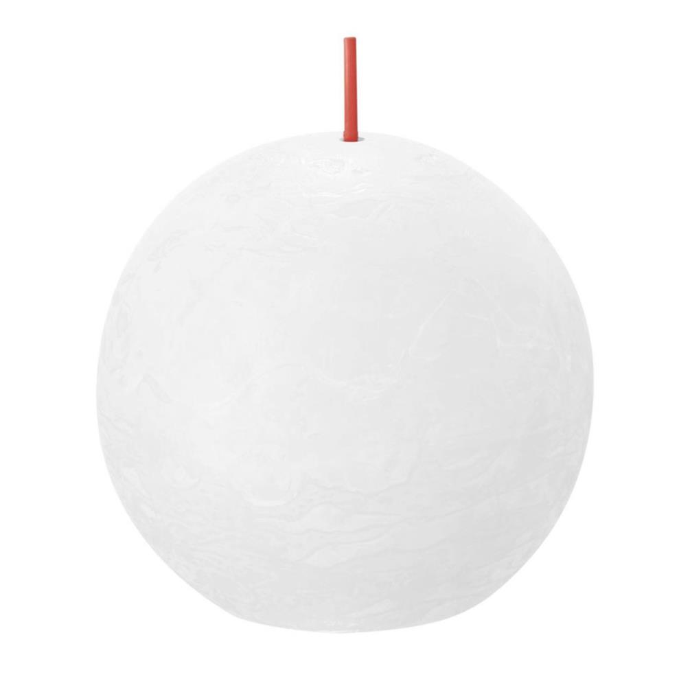 Bolsius Cloudy White Rustic Ball Candle 8cm £5.84